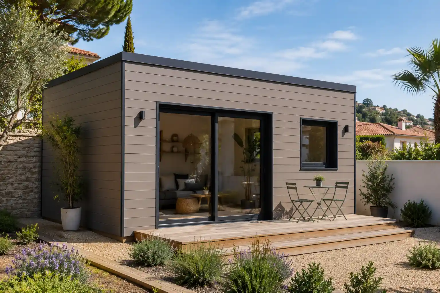 Maison standard avec bardage PVC et toiture traditionnelle