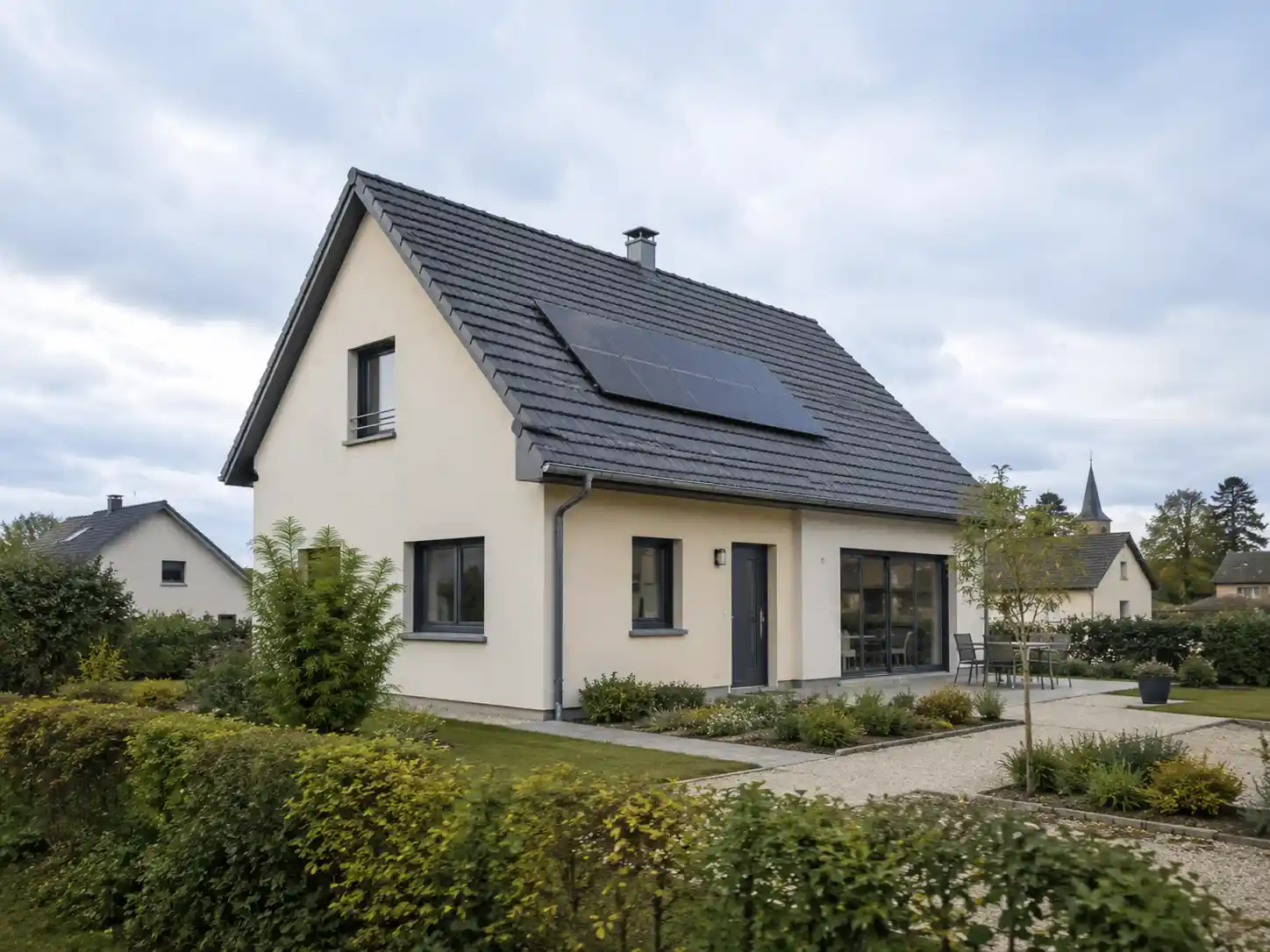Panneaux solaires photovoltaïques installés sur une toiture