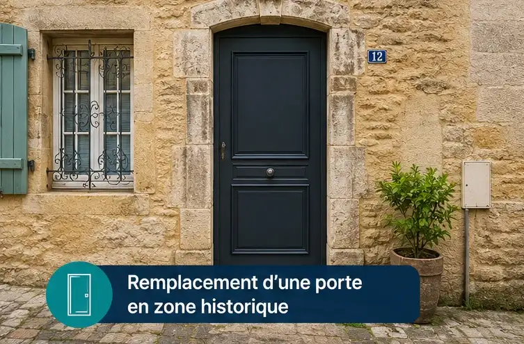 Remplacement d’une porte en zone historique